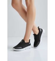 2231-Bestof Anatomik Tabanlı Ultra Hafif Bağcıksız Unisex Yürüyüş Ayakkabısı (Siyah-Gri)