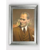 Gümüş Çerçeveli Atatürk Tablo cv692