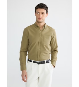 LCW Vision Haki Regular Fit Oxford Erkek Gömlek