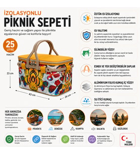 25 LT PİKNİK SEPETİ ( 1308 PİCNİC BAG )