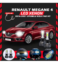 Renault Megane 4 2016-2021 Kısa Far Uyumlu Şimşek Etkili Led Xenon Pro Series H7