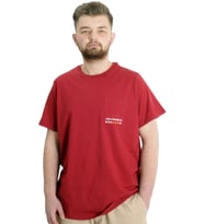 Mode XL Büyük Beden Erkek T-shirt FUTURE 23200 Bordo