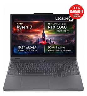 Lenovo Legion 5 15AHP10 Amd Ryzen 7 260 48-Gbddr5 1 Tbssd Rtx 5060 8gb 15.3" Wuxga (1920X1200) IPS 165Hz 115W Windows 11 Pro 83M00064TRAT99