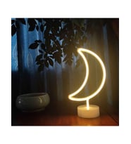 Dekoratif Pilli Ay Tasarımlı 3D Neon Led Masa Ve Gece Lambası (5343)
