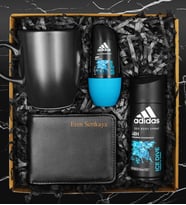 Kişiye Özel Cüzdan & Siyah Kupa & Adidas Erkek Roll On & Adidas Erkek Deodorant Hediye Seti