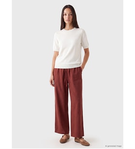 LCWAIKIKI Classic Turuncu Beli Lastikli Geniş Paça Kadın Pantolon