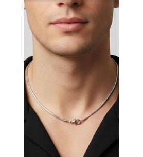 Erkek İnce Çelik Kolye 1Mm (Gümüş)