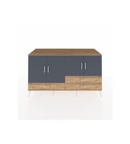 Kronos Konsol 5 Raflı 3 Çekmeceli 4 Kapaklı 176x59x99 Çam-Antrasit/Çam