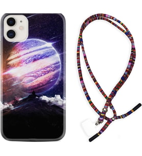 Apple iPhone 11 12 13 Mini Kılıf Boyun Asklı Rasta Silikon Super Planet 1797