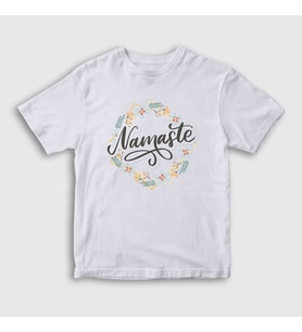 Presmono Unisex Çocuk Beyaz Namaste Meditasyon Hediye Yoga T-Shirt 512759tt