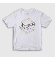 Presmono Unisex Çocuk Beyaz Namaste Meditasyon Hediye Yoga T-Shirt 512759tt