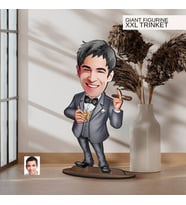 BK Gift Kişiye Özel Boss Baba Karikatürlü Büyük Boy Ahşap Biblo-10 Arkadaşa Hediye , Sevgiliye Hediye, Kişiye Özel Biblolar