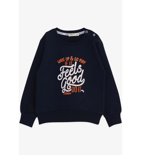 Breeze Erkek Çocuk Sweatshirt Yazı Baskılı 2-6 Yaş, Lacivert