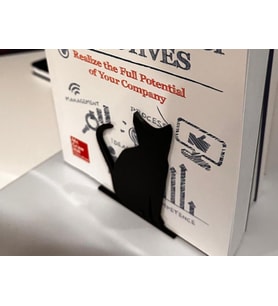 Kedi Figürlü Kitap Tutucu 3D Baskı Dekoratif Kitap Standı ve Ayracı