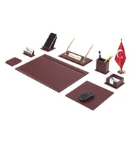 G101 Deri Sümen Takımı 11 Parça Bordo Full Set