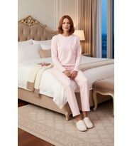 Kadın Kalp Desenli Pijama Takımı Fonksiyonel Dayanıklı Kaliteli Konforlu Estetik Premium Şık