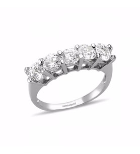 14 Ayar Altın 5 Taş Yüzük SWAROVSKİ Taşlı (Çok Renkli)