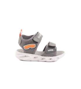 Ayakmod Siyah Cırtlı Işıklı Kız Bebek Sandalet 018127 B (Füme)