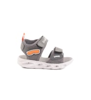 Ayakmod Siyah Cırtlı Işıklı Kız Bebek Sandalet 018127 B (Füme)