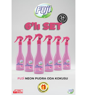 Pudra Oda Spreyi 400 ml - 6'lı Eko Paket  Air Freshener Neon Pudra Oda Kokusu