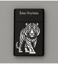 Kaplan Desenli Metal Tabaka – Kişiye Özel İsimli Hediyelik M30