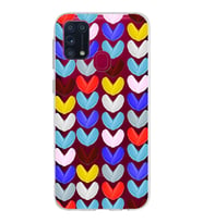 PrintiFy Samsung Galaxy M31 ile Uyumlu 1mm Slim Fit Water Color 1 Baskılı Şeffaf  Kılıf