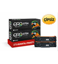 CRG-075H Canon i-SENSYS LBP-647Cdw Çipsiz Siyah Muadil Toner - 2'li Avantaj Paket