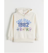 LCW Kids Ekru Kapüşonlu Care Bears Baskılı Kız Çocuk Sweatshirt
