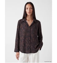 LCW EVERYDAY Kahverengi Desenli Saten Kadın Gömlek