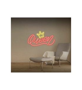 Queen Yazılı Taç Figürlü Neon Tabela