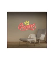 Queen Yazılı Taç Figürlü Neon Tabela