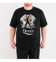 Bant Giyim - Queen Freddie Mercury 4XL Büyük Beden Erkek Tişört (Siyah - Beyaz)