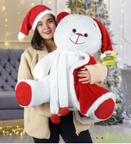 Yılbaşı Serisi, 80 Cm Noel Baba Pelerinli Ayıcık