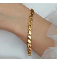 Kararmaz Paslanmaz Altın Kaplama Gold Renk Arpa Modeli Çelik Bileklik