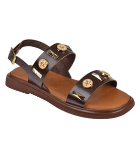 Beety Hakiki Deri Comfort Kadın Sandalet BEE-352 KAHVE