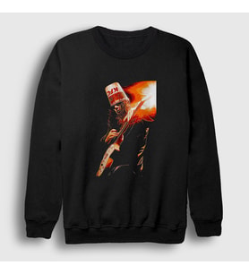 Presmono Unisex Siyah Fire Guitar Buckethead Sweatshirt 456418tt