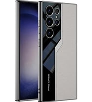 Samsung Galaxy S24 ile uyumlu Lüks Deri Kaplama Metal Görünümlü 1mm Çıkıntılı Kamera Koruma İç Karbon Yüzeyli MagSafe ile uyumlu Galaxy S24 Kılıf Taş Rengi