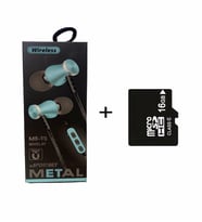 Karne Hediyesi - 16 GB Hafıza Kartı Hediyeli Bluetooth Kulaklık MP3 Çalar (Mavi)