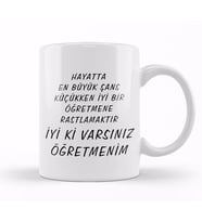Öğretmen Günü Öğretmene Güzel Söz Kupa Bardak Porselen