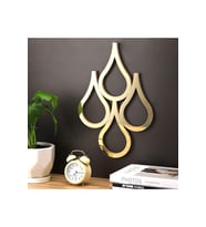 AS TASARIM LAZER DAMLA MODEL MDF ÜZERİ PLEKSİ DUVAR SÜS DEKORASYON TABLO 30 CM 4 ADET GOLD RENK