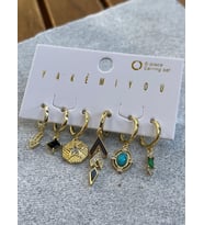 Yakemiyou Ok ve Yıldız Desenli Altılı Küpe