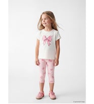 LCW Kids Pembe Beli Lastikli Kız Çocuk Baskılı Tayt