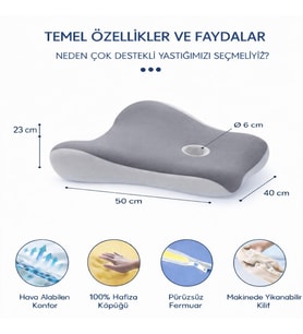 Viscora Premium Pozisyon Yastığı – Üst Segment Ortopedik Destek Minderi, Ergonomik Visco Tasarım, Bel Kalça Sırt İçin Özel Konfor Deneyimi
