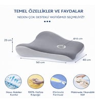 Viscora Premium Pozisyon Yastığı – Üst Segment Ortopedik Destek Minderi, Ergonomik Visco Tasarım, Bel Kalça Sırt İçin Özel Konfor Deneyimi