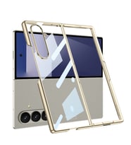 Galaxy Z Fold 7 Kılıf Full Camlı Kıpta Kapak (Titanyum Parlak)