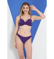 Ruko Maio 2309-1 Dönmeli Straplez İnce Belli Bikini (Mor)