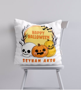 BK Gift Kişiye Özel Happy Halloween Tasarımlı Yastık-4