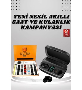 Yeni Nesil Akıllı Saat Bluetooth Kulaklık Kampanyası Dokunmatik Kare 7 Kordonlu