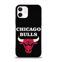 Apple iPhone 12 Mini  Lansman Kılıf Chicago Bulls Tasarımlı Altı Kapalı İçi Kadife Kaplı  Kapak (Şeffaf)