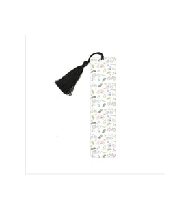 Bisikletli Desen Baskılı, Püsküllü Kitap Ayracı (Bookmark,ayraç-133)